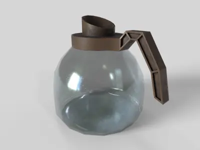 Handle Glass Plastic Pot - Vintage Commercial Coffee Maker Pot Low-poly 3D model