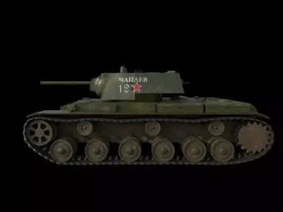 Low Poly Tank KV1 Como 003 Low-poly 3D model