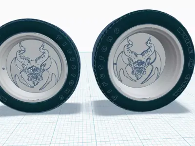 1-25th devil-faced rims and with what if tires 3D print model