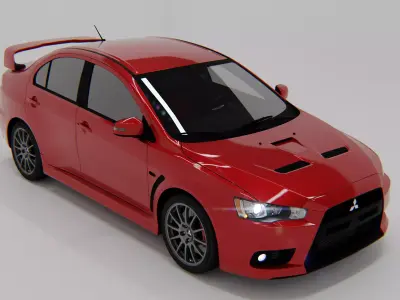 Mitsubishi Lancer Evolution X Elite Tuners Edition 2015 Low-poly 3D model
