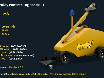  Airport Trolley Powered Tug Handle-iT 