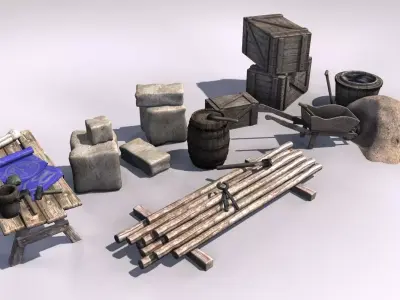 Building materials set 3D model