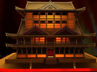 Chinese house 3D model get