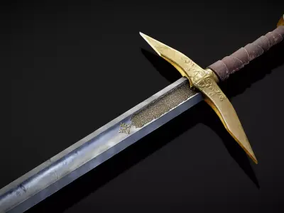 High Templar fantasy Greatsword Free low-poly 3D model