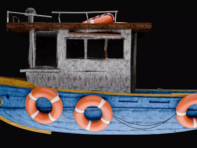 Old Fishing Boat 3D model buy