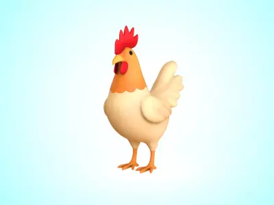 Cartoon Chicken Cute 01 Low-poly 3D model