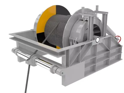 Anchor Mooring Winch and Byers Anchor 3D model