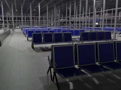 Airport Interior Low-poly 3D model shop