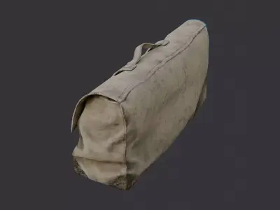USA Duffel Bag Weathered Canvas Straps Low-poly 3D model