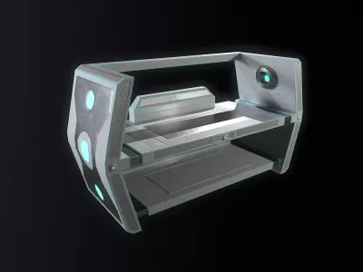 Sci-fi Closet Shelf type 2 Low-poly 3D model