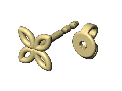 Celtic flower stud earring 3D print model