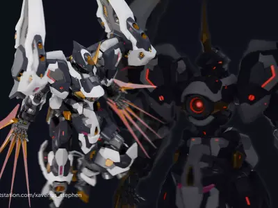 XC07 Orchiveil  I Original Mecha Design I Lowpoly  I  Rigged  Low-poly 3D model