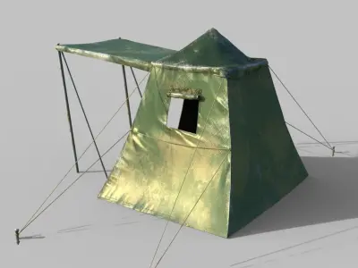 Tent Camp Military Low-poly 3D model