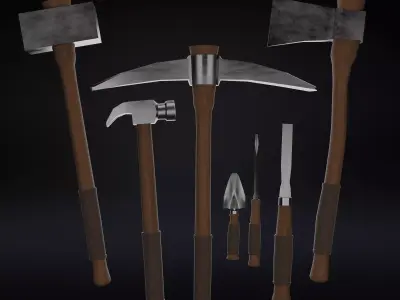 Blacksmiths PBR ToolKit - 7 High quality tools Low-poly 3D model