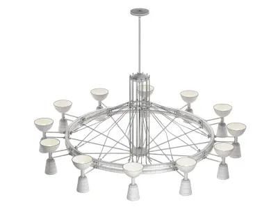 1950s Dutch Large Chandelier 3D model