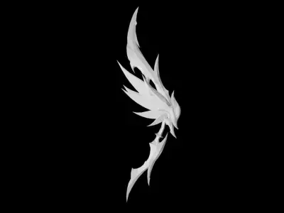 Elven Bow Low-poly 3D model