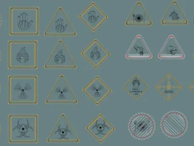 Polygon Decals - 201 pieces - Collection 1 Low-poly 3D model