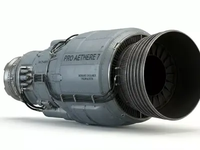 Sci Fi Turbojet Engine 3D model