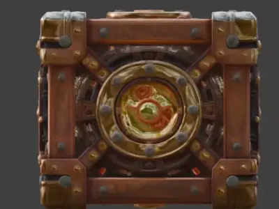 Steampunk Industrial Power Crate 3D Model Low-poly 3D model