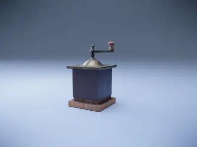 Old Coffee Grinder Low-poly 3D model