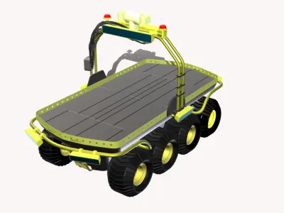 vehicle ugv  6x6 Low-poly 3D model