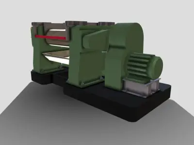 Machine - Two Roll Rubber Mill Low-poly 3D model