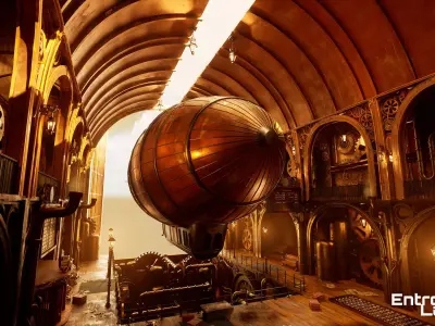 Steampunk Victorian  Zeppelin Station Modular Environment Low-poly 3D model