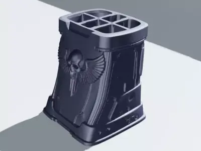 Gothic Sci Fi Ammo Magazine Pen Holder Unscaled 3D print model