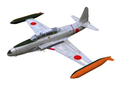 lockheed T-33 shooting star 3D model purchase