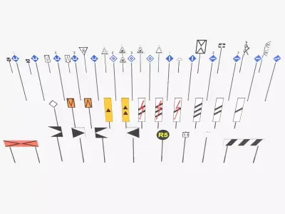Rail Signs 3D model
