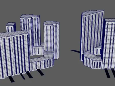 Model of the city Low-poly 3D model