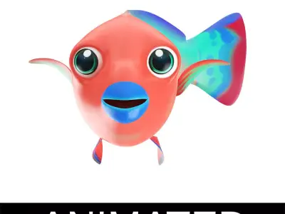 Parrot Animated Fish  Low-poly 3D model