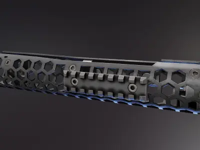 Hexagon AK Handguards Low-poly 3D model