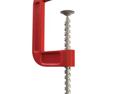 Red G-Clamp 3D model