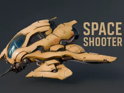 Space Ship Fighter Low-poly 3D model