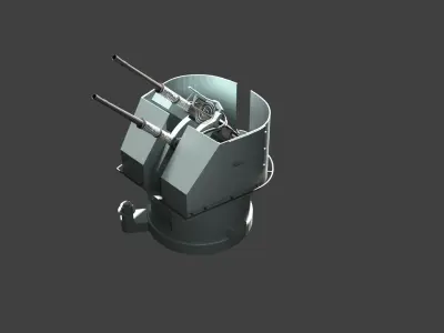 Russian Naval Gun 2-M-3 25mm 3D model