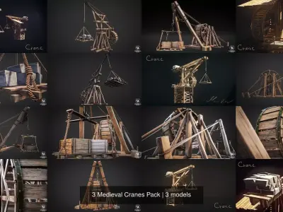 3 Medieval Cranes Pack