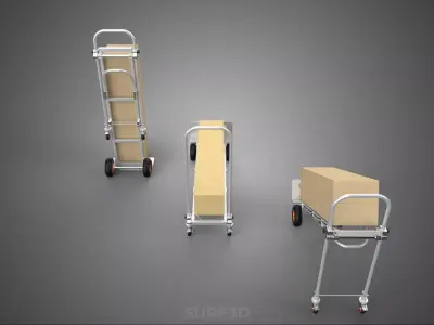 3 IN 1 CONVERTIBLE HAND TRUCK CART TROLLEY DOLLY CARDBOARD BOXES 3D model