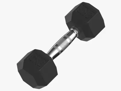 Rubber Dumbbell 8kg 3D model