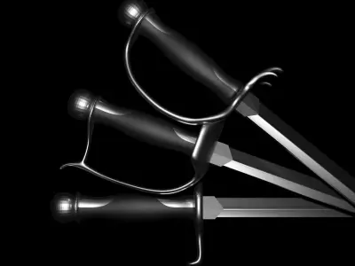 3 Backsword sword 3D model