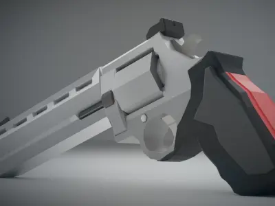 Low Poly Revolver Free 3D model