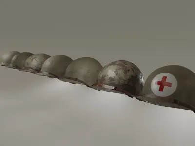 Accurate M1 Army Helmet 3D Model Low-poly 3D model