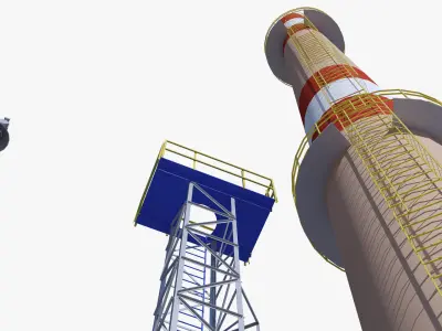 Metal tower for factory 3D model