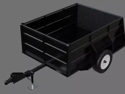 Utility Trailer 1A Low-poly 3D model