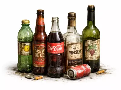 Dirty Glass Bottle Collection - Trash - Recycling PBR Low Poly Low-poly 3D model