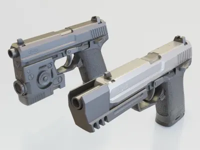 HK USP 45 HL2 style Low-poly 3D model