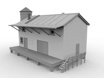 warehouse model 1 87 scale railway diorama HO scale  3d print 3D print model purchase