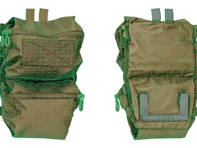 FERRO CONCEPTS DOUBLE POUCH BACK PANEL  Low-poly 3D model