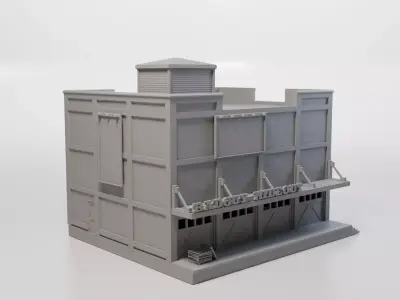 Model Railway - HO Scale Badguy Warehouse - Variations - Detail 3D print model