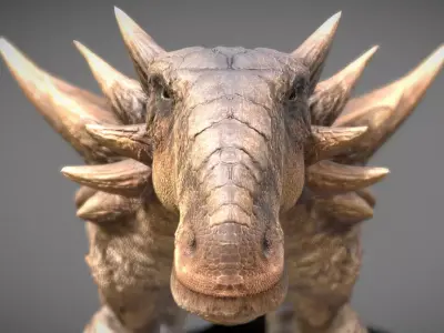 Sauropelta dinosaur Low-poly 3D model
